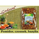 POMIDOR, CZOSNEK i BAZYLIA  masa netto: 90g    zastosowanie: do zup, sosów, surówek, spaghetti, kanapek, do twarogów  